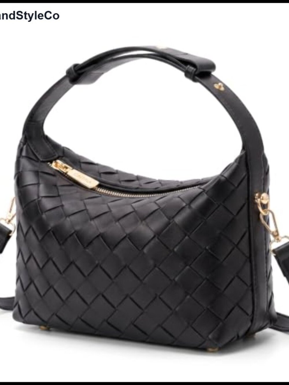 Hand-Woven Faux Suede Hobo Shoulder Bag Vegan Leather Women